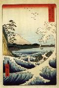 Hiroshige, Ando Fuji from the Gulf of Suruga oil
